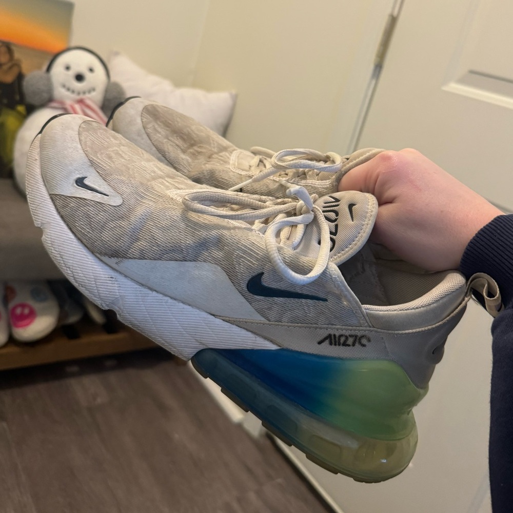 Nike Air Max 270 Cream with Blue and Green Gradient